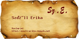 Széll Erika névjegykártya